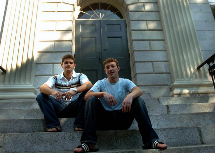 Mark Zuckerberg and Dustin Moscovitz in 2004, after they had just lauched FaceBook. Source: Daily Finance