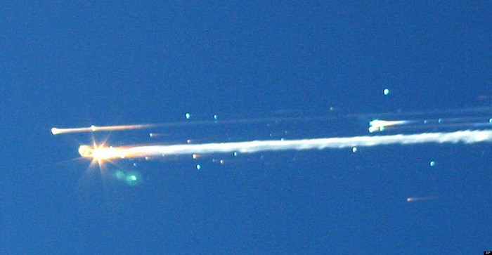The Columbia Space Shuttle breaks apart during re entry [2003] Source: Unknown Photographer