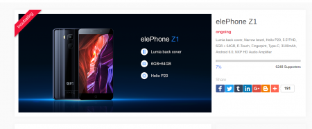 Elephone resorts to crowdfunding for Elephone Z1