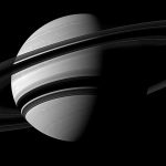 Shadows at the bottom middle from Saturn's own rings